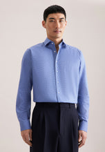 Load image into Gallery viewer, Seidensticker - Regular Fit Business Shirt, Mid-Blue Print
