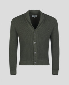 Magee - Inver Rib Cardigan, Forest Green