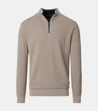 Load image into Gallery viewer, Casa Moda - Knit Troyer Half-Zip Sweater, Beige
