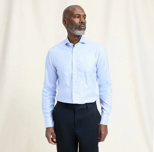 OLYMP - Signature Line Tailored Fit Business Shirt, Blue Structure