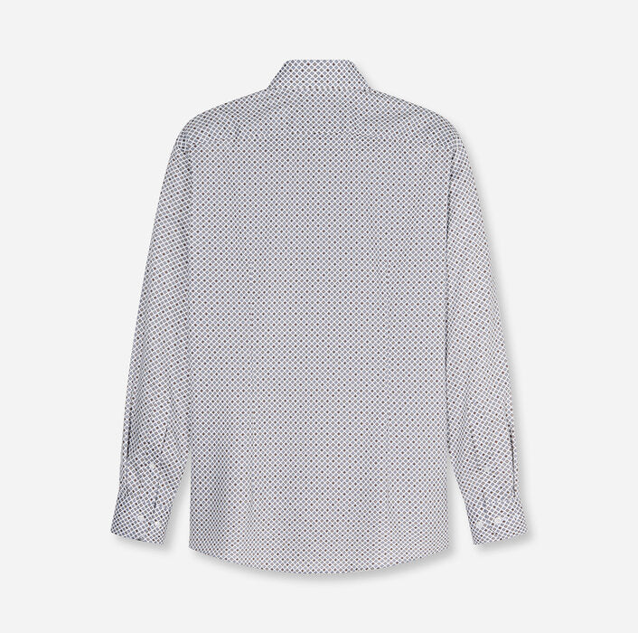 OLYMP - Luxor Modern Fit Global Kent Business Shirt, Silver-Grey Geometry