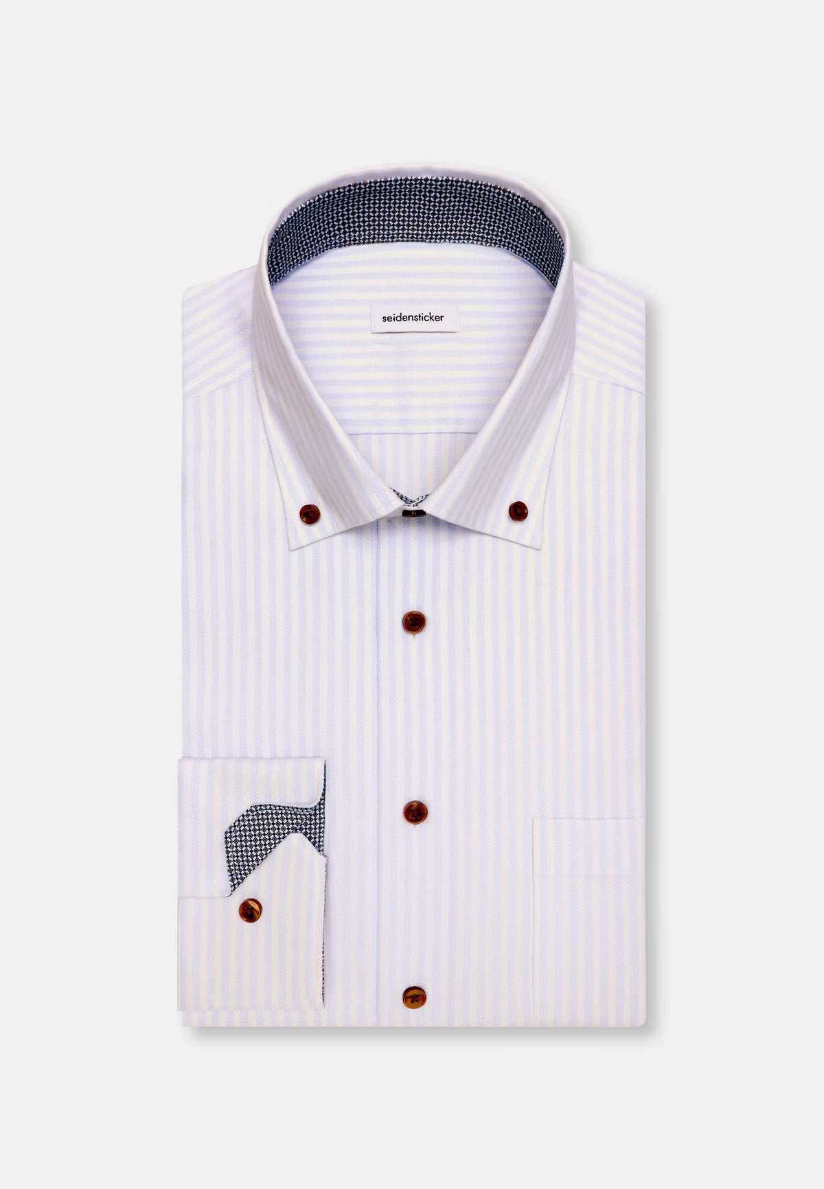 Seidensticker - Regular Fit Business Shirt, Blue Striped