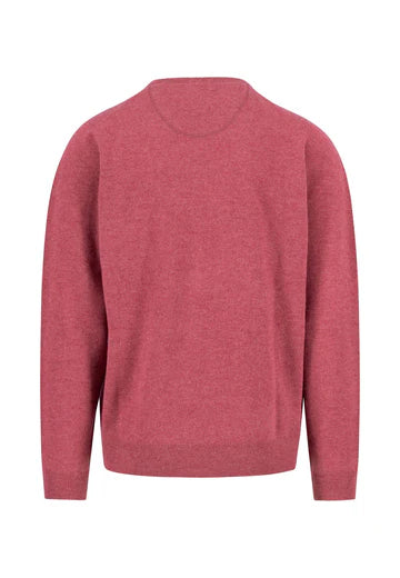 Fynch-Hatton- V-neck Marino Cashmere Sweater, Berry (XL Only)