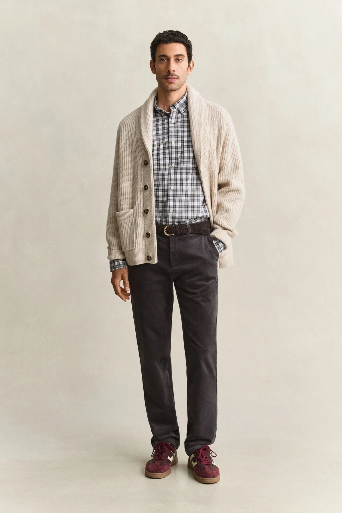 GANT - Reg Poplin Check Shirt, Mist Taupe