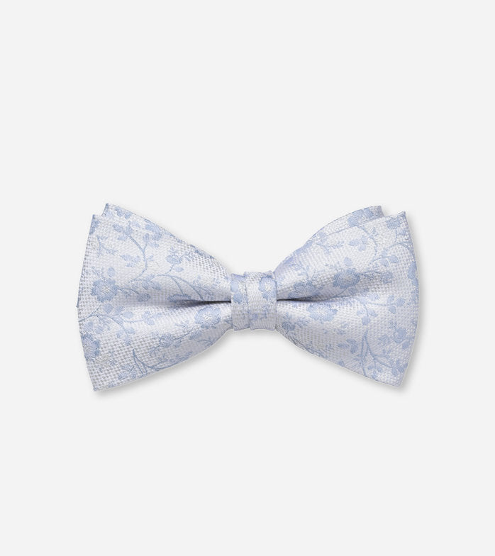 Olymp- Floral Bow Tie Silk, Smoke Blue