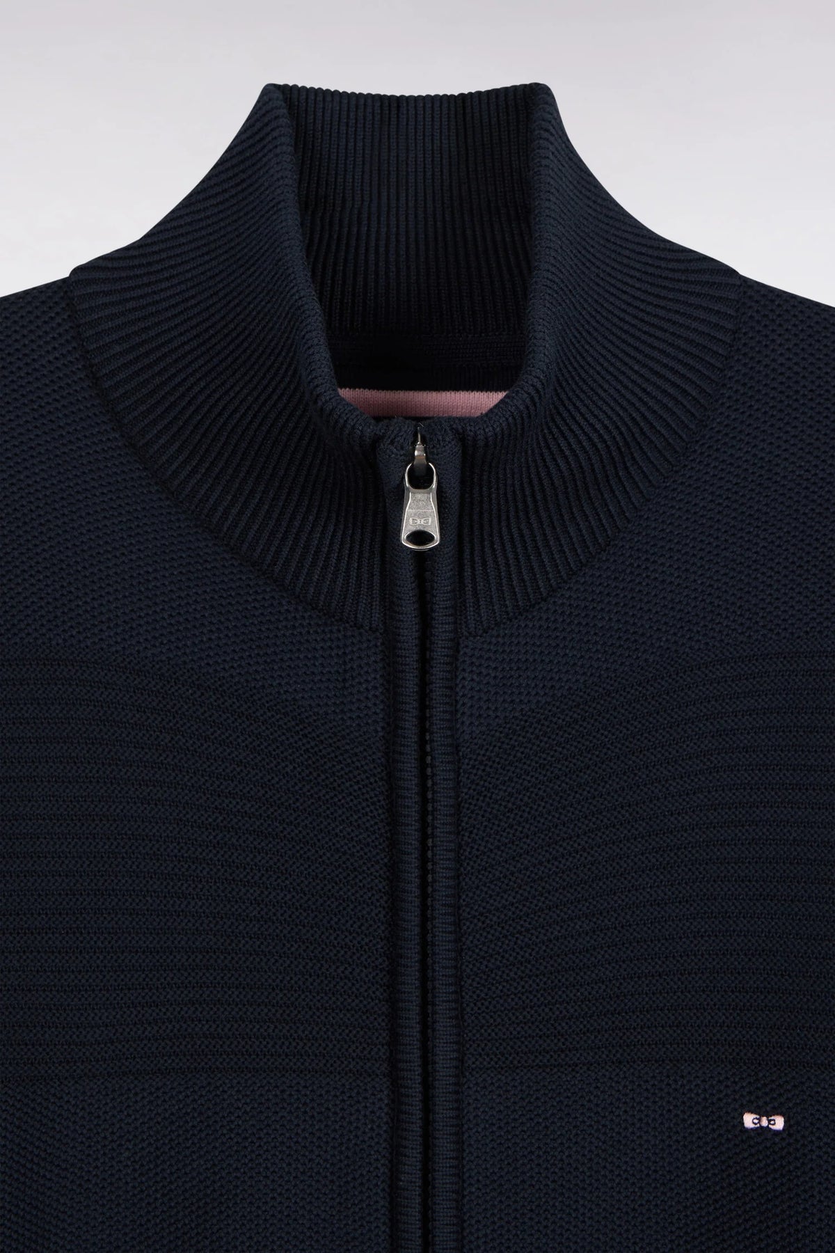 Eden Park - Cotton Striped Effect Full Zip Cardigan, Navy