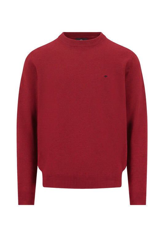 Fynch Hatton - Lambswool Knit Crew Neck, Brick