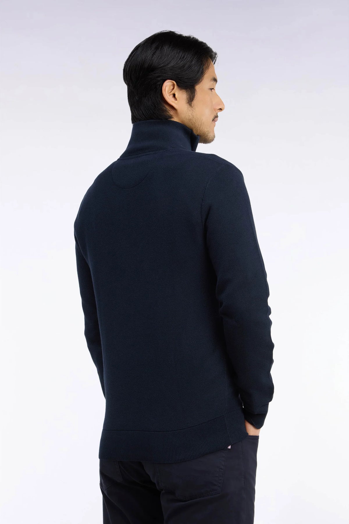 Eden Park - Honeycomb Cotton Quarter-Zip, Navy