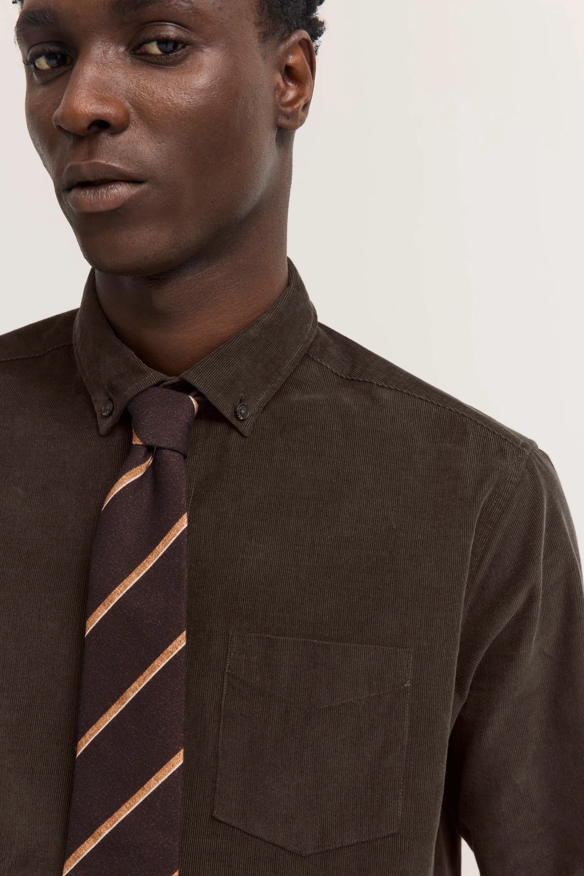 Bugatti - Corduroy Button Down Shirt, Brown
