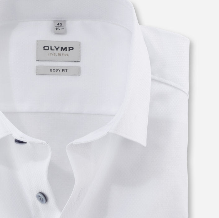Olymp - Body Fit New York Kent Business Shirt, White Twill