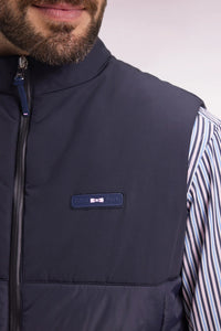 Eden Park - Two-Material Sleeveless Gilet, Navy