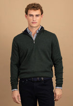 Load image into Gallery viewer, Fynch Hatton - Merino Cashmere, Quarter Zip, Dark Ivy
