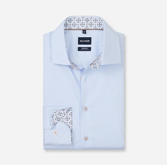 OLYMP - Luxor Modern Fit Global Kent Business Shirt, Blue