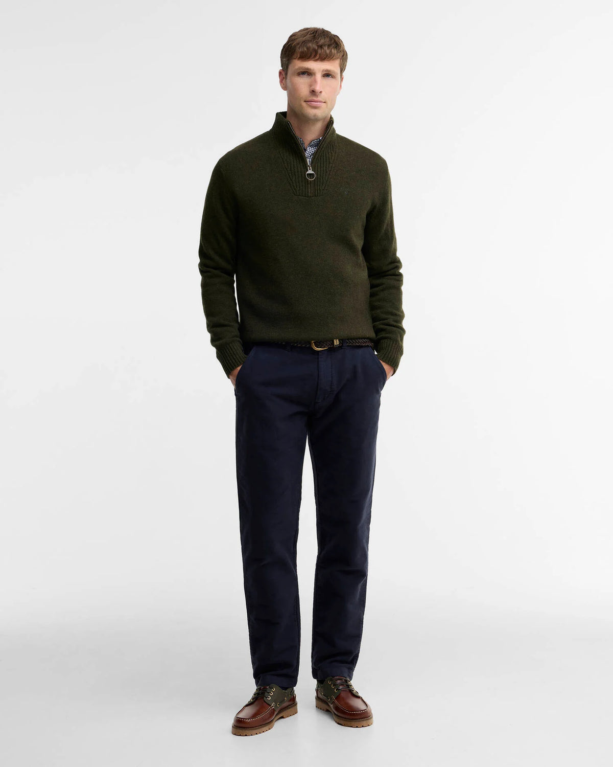 Barbour - Lambswool Half Zip, Seaweed