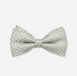 Olymp- Bow Tie/ Pocket Square Silk Pokadot Set, Putty