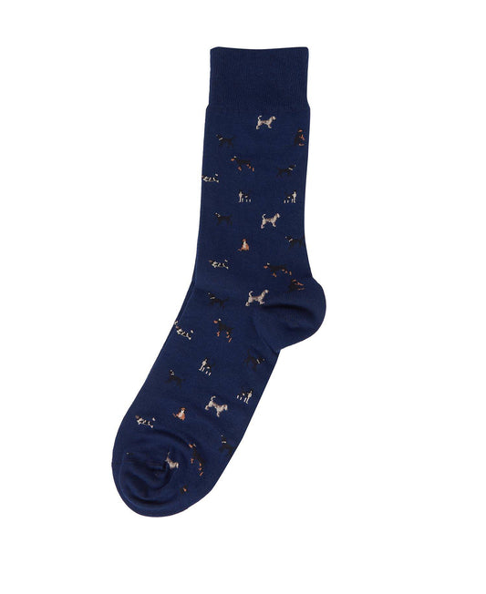 Barbour - Mavin Socks, Mid-Blue Dogs