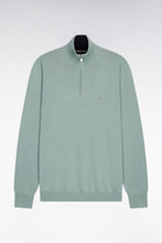 Load image into Gallery viewer, Eden Park - Cotton Trucker Neck Quarter-Zip, Green
