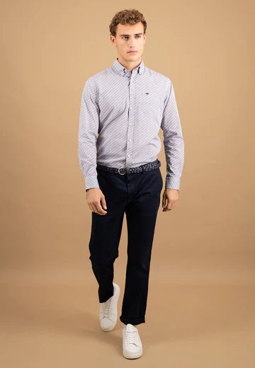 Fynch-Hatton - All-Over Print Shirt, Deep Merlot (L & XL Only)