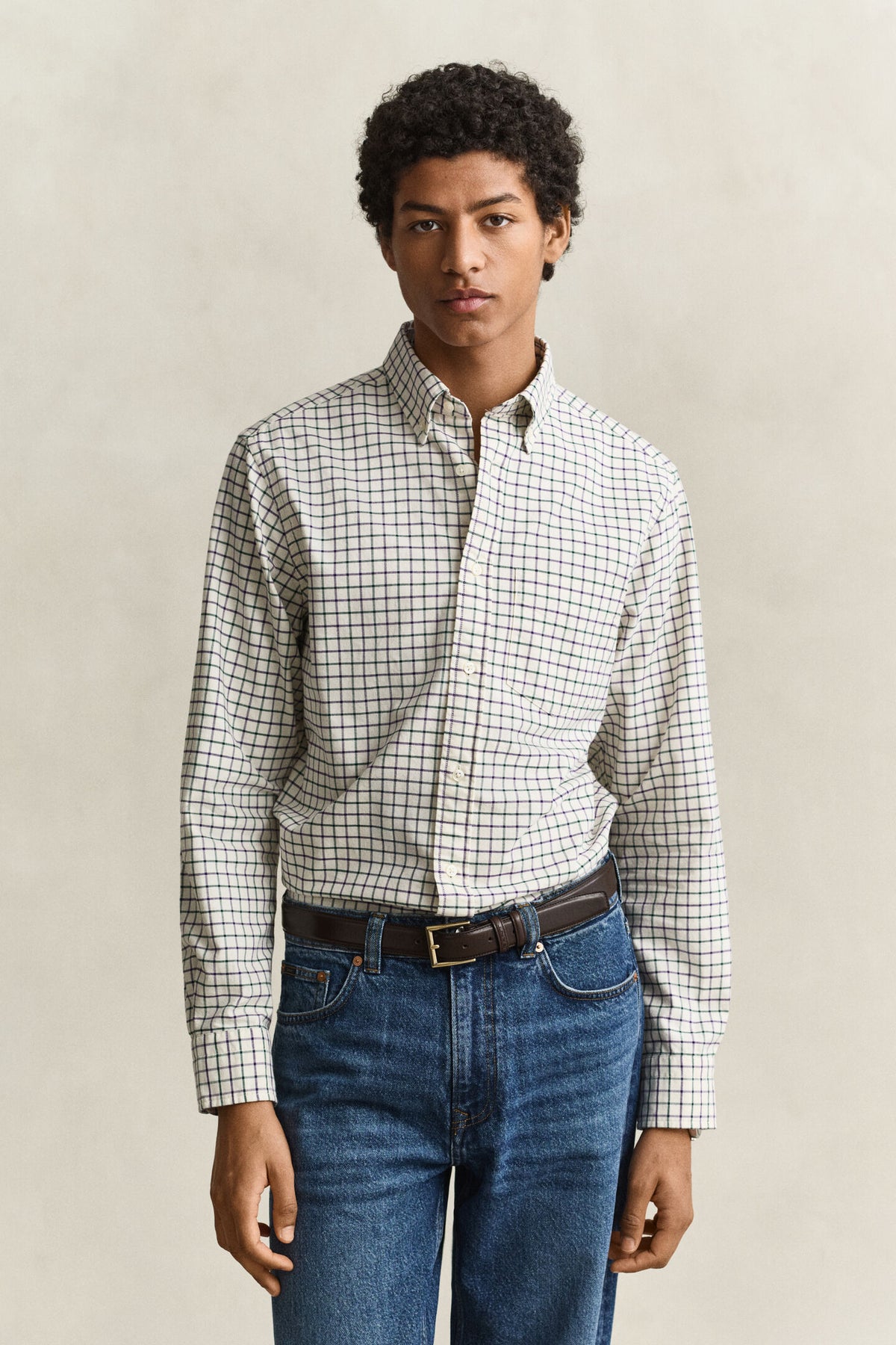 GANT - Reg Archive Oxford Check Shirt, Cream