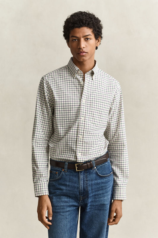 GANT - Reg Archive Oxford Check Shirt, Cream