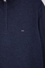 Load image into Gallery viewer, Eden Park - Wool Blend Trucker Neck Quarter-Zip, Blue
