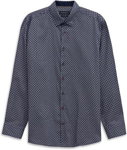 Bugatti - Shirt - Navy Diamond Pattern