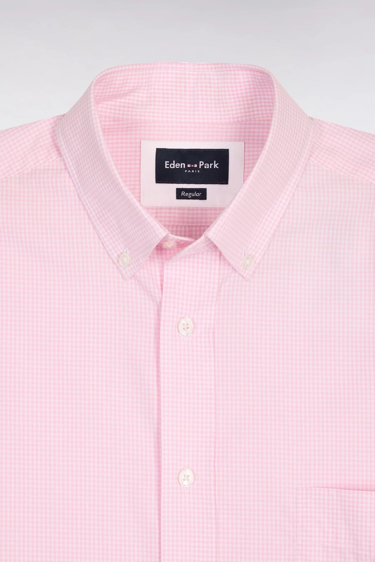 Eden Park - Short-Sleeve Gingham Cotton Shirt, Pink (3XL)