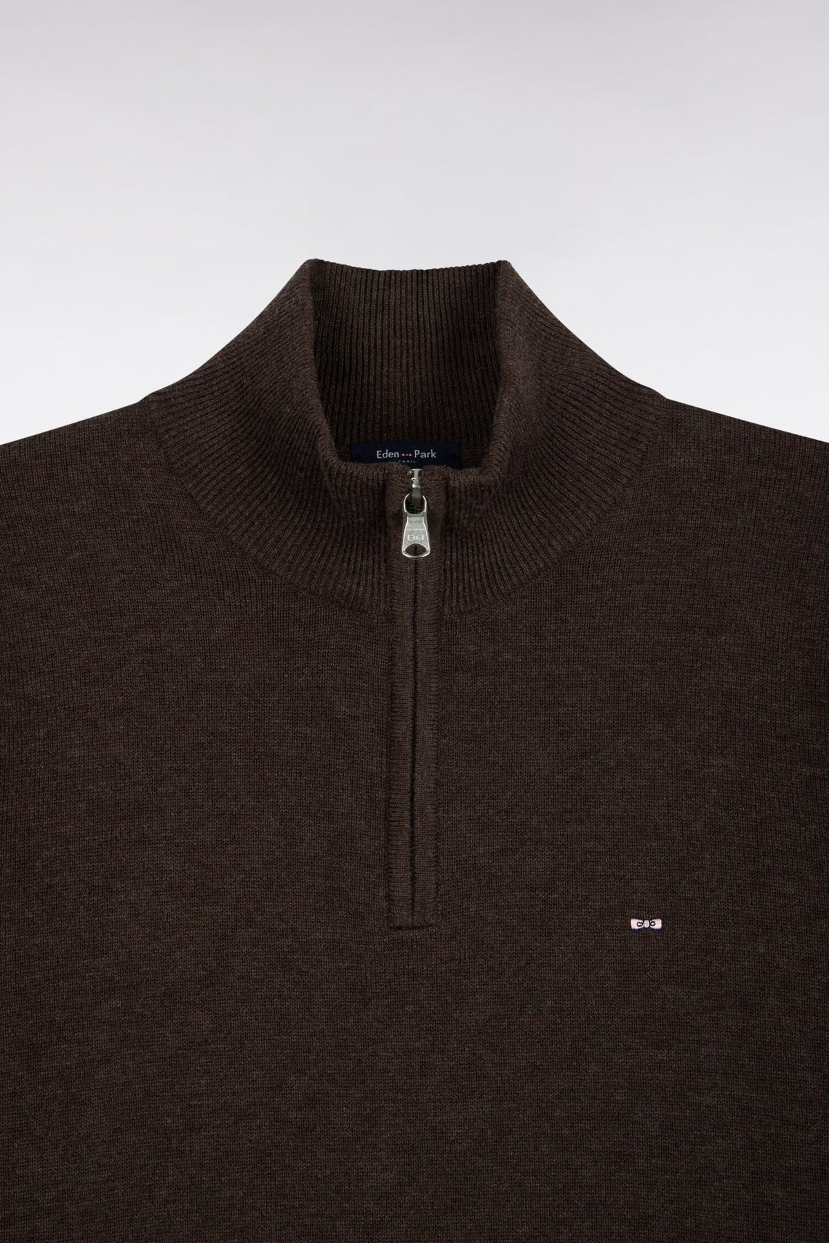 Eden Park - Wool Blend Trucker Neck Quarter-Zip, Brown