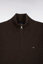 Load image into Gallery viewer, Eden Park - Wool Blend Trucker Neck Quarter-Zip, Brown
