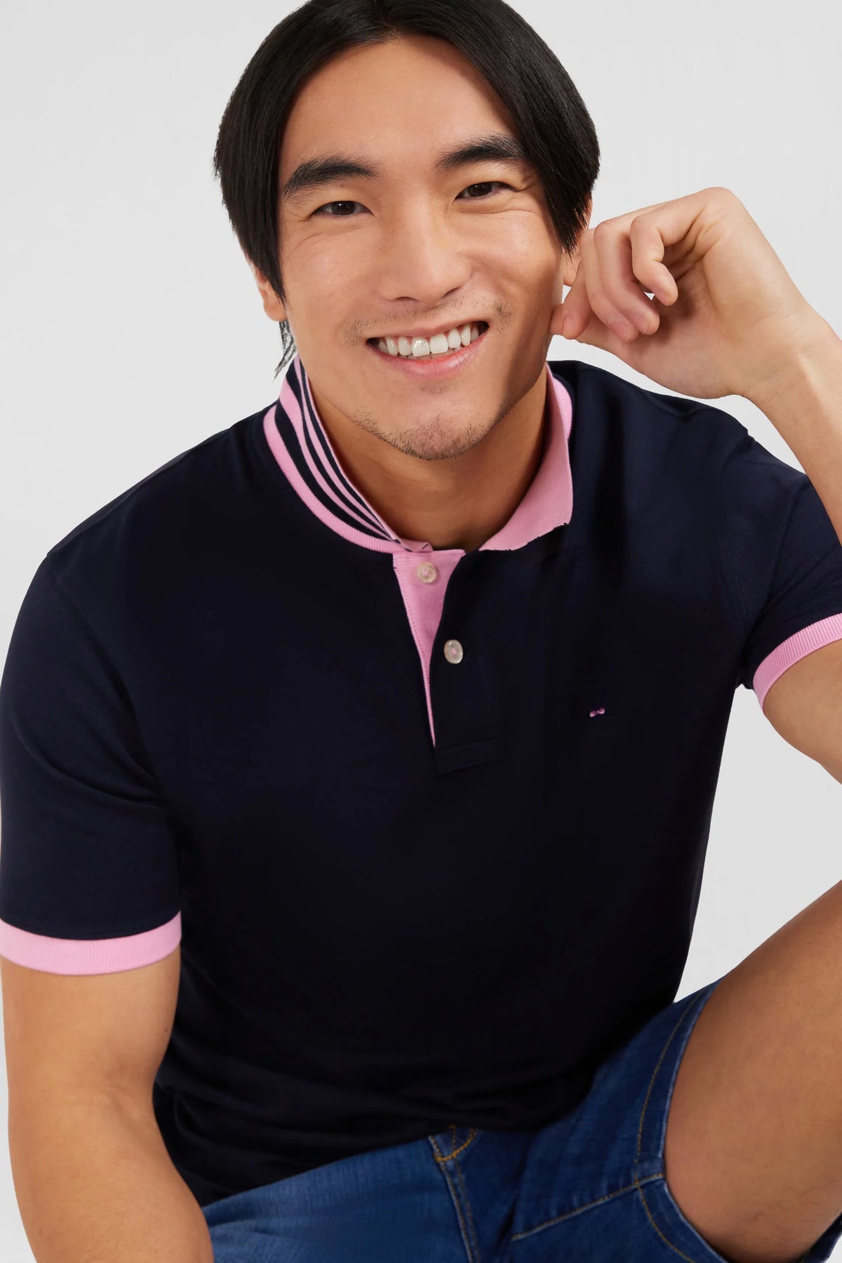 Eden Park - Pima Cotton Polo Shirt, Navy (S & XL Only)