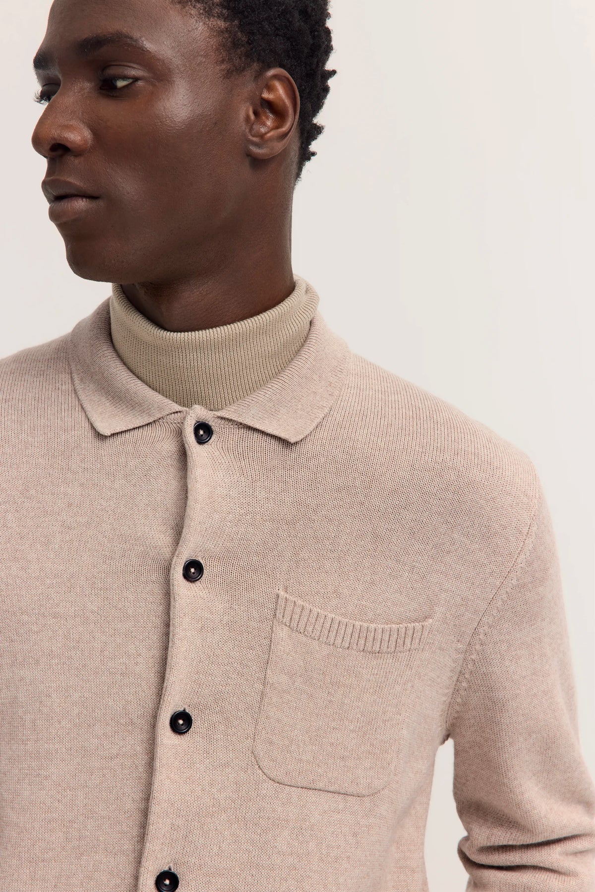 Bugatti - Wool Blend Button-Up Cardigan, Beige