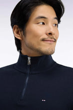 Load image into Gallery viewer, Eden Park - Cotton Fleece Trucker Neck Quarter-Zip Sweatshirt, Navy
