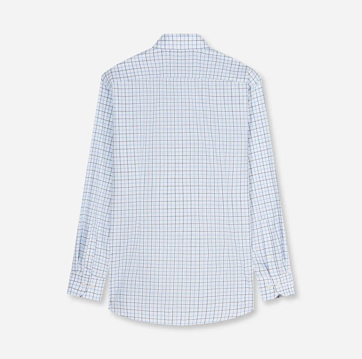 OLYMP - Luxor 24/Seven Modern Fit New Kent Business Shirt, Bleu Check