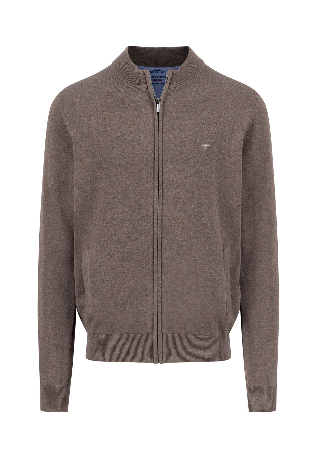 Fynch-Hatton - Full-Zip Knitted Sweater, Earth