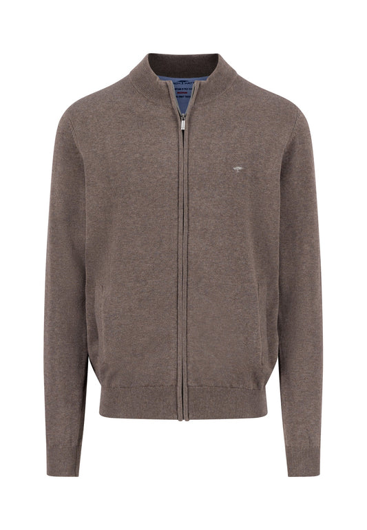 Fynch Hatton - Full-Zip Knitted Sweater, Earth