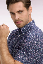 Load image into Gallery viewer, Eden Park - Short-Sleeve Cotton Poplin Shirt, Navy Floral
