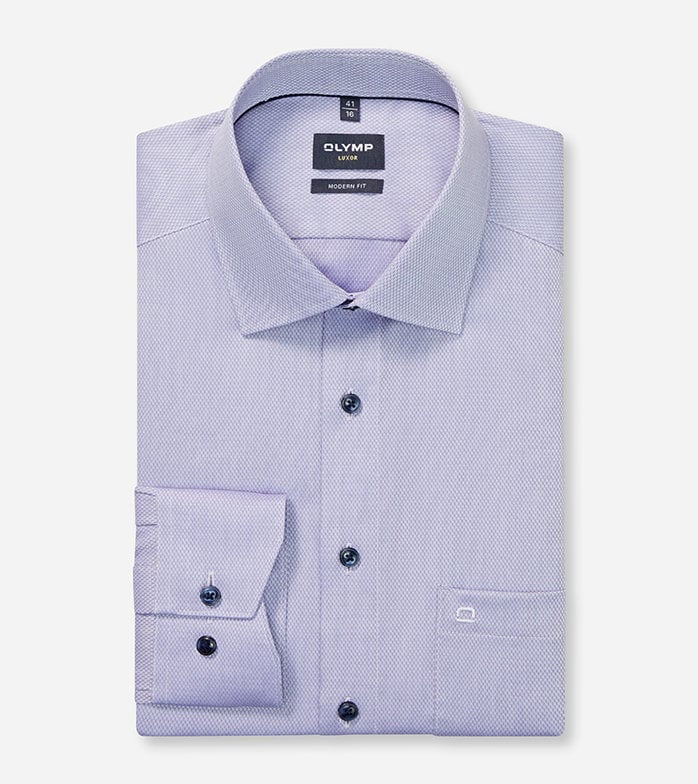Camicia OLYMP Luxor Modern Fit Manica Lunga – Cotone 100% Con Stampa Rotante, Colletto Under Button Down - 2