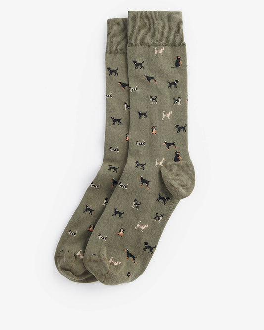 Barbour - Mavin Socks, Mid-Olive Dogs