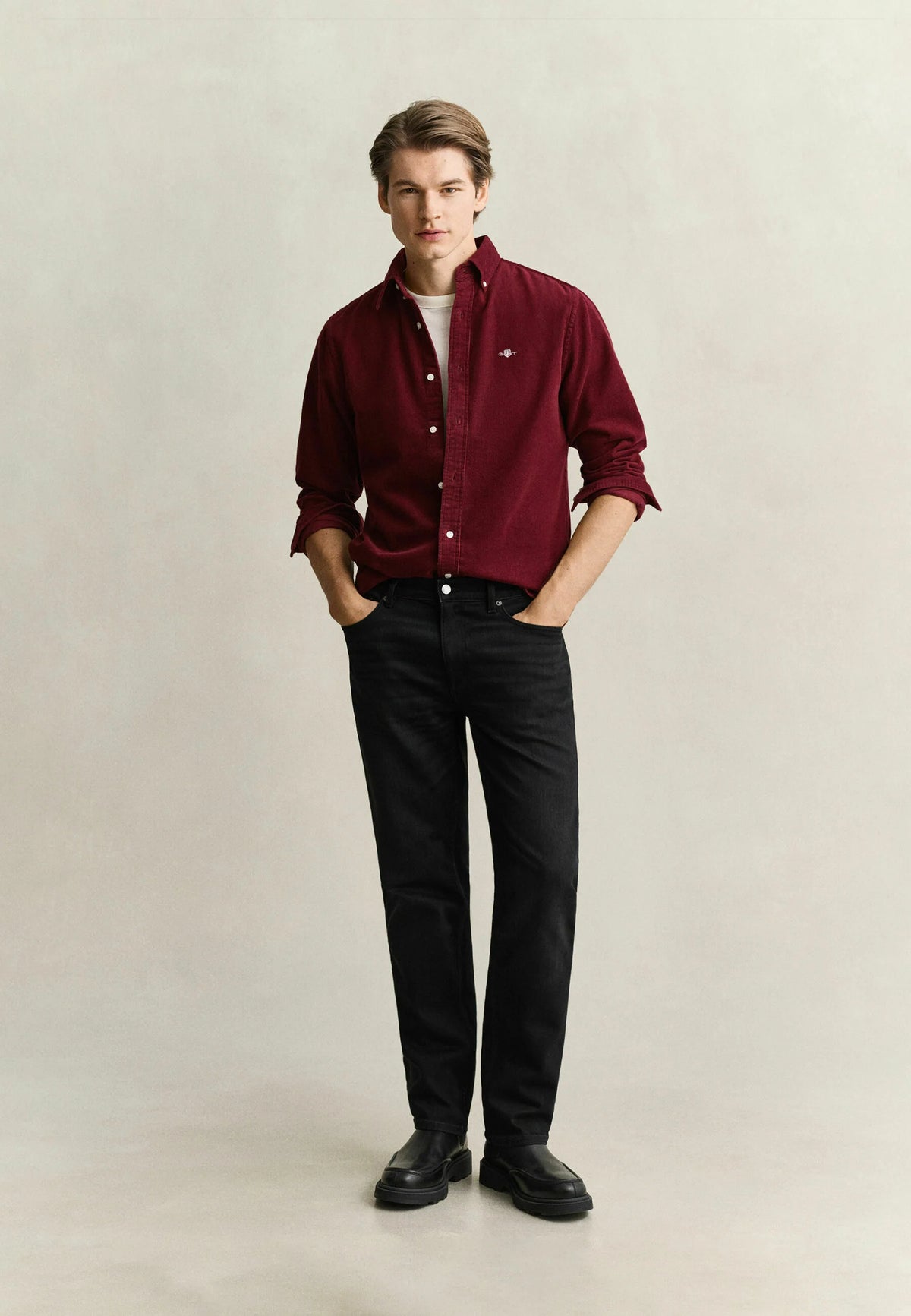 GANT - Cotton Regular Fit Corduroy Shirt, Deep Grape Wine