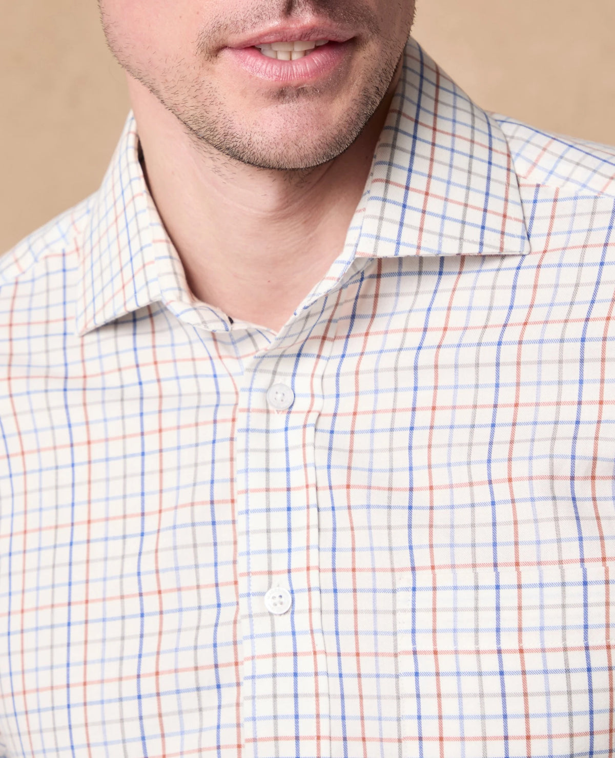 Magee - Caher Flannel Shirt, Orange Tattersalls