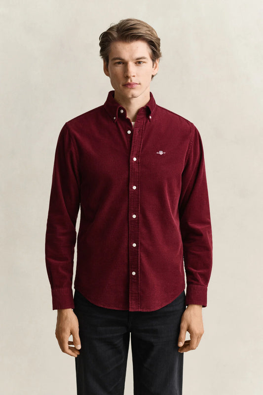 Gant - Cotton Regular Fit Corduroy Shirt, Deep Grape Wine