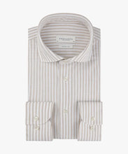 Load image into Gallery viewer, Profuomo - Cotton Linen Cutaway SF Shirt, Beige Oxford Stripe
