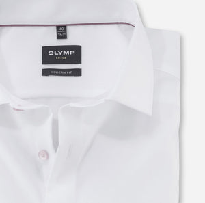 OLYMP -  Modern Fit, White Shirt Pink Button