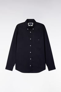 Eden Park - Navy piqué cotton straight-cut shirt