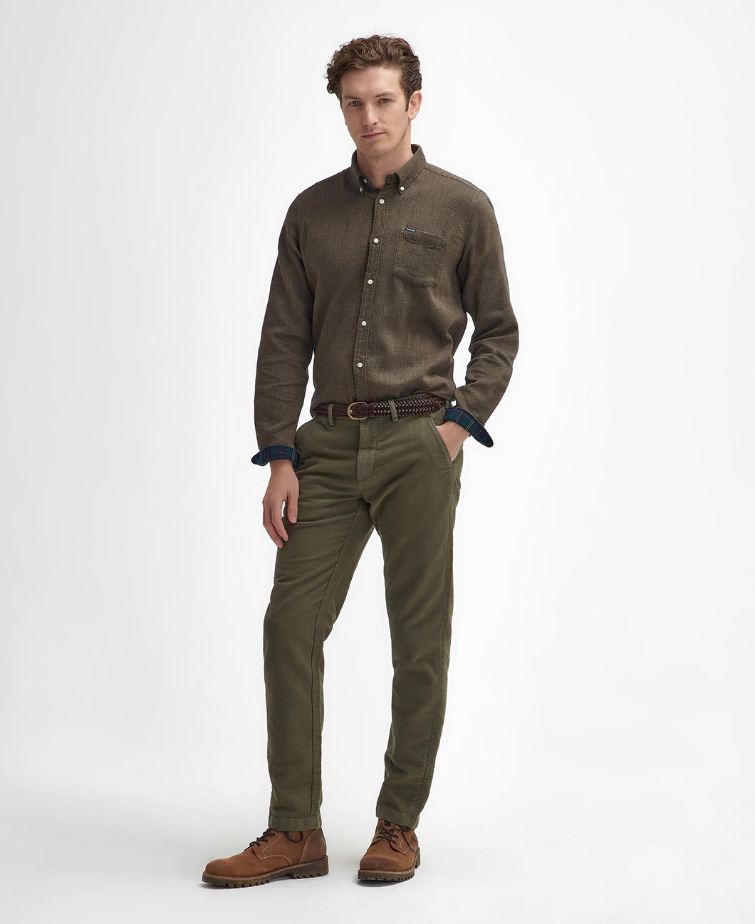 Barbour - Moleskin Tailored Trouser, Dark Olive