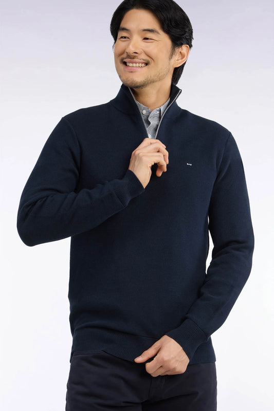 Eden Park - Honeycomb Cotton Quarter-Zip, Navy