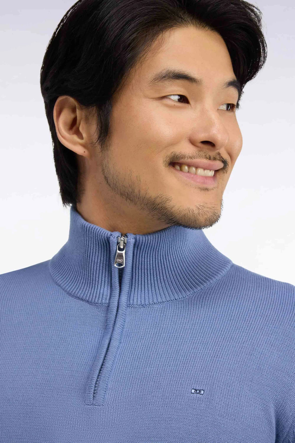 Eden Park - Cotton Trucker Neck Quarter-Zip, Blue