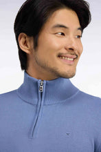 Load image into Gallery viewer, Eden Park - Cotton Trucker Neck Quarter-Zip, Blue (3XL)
