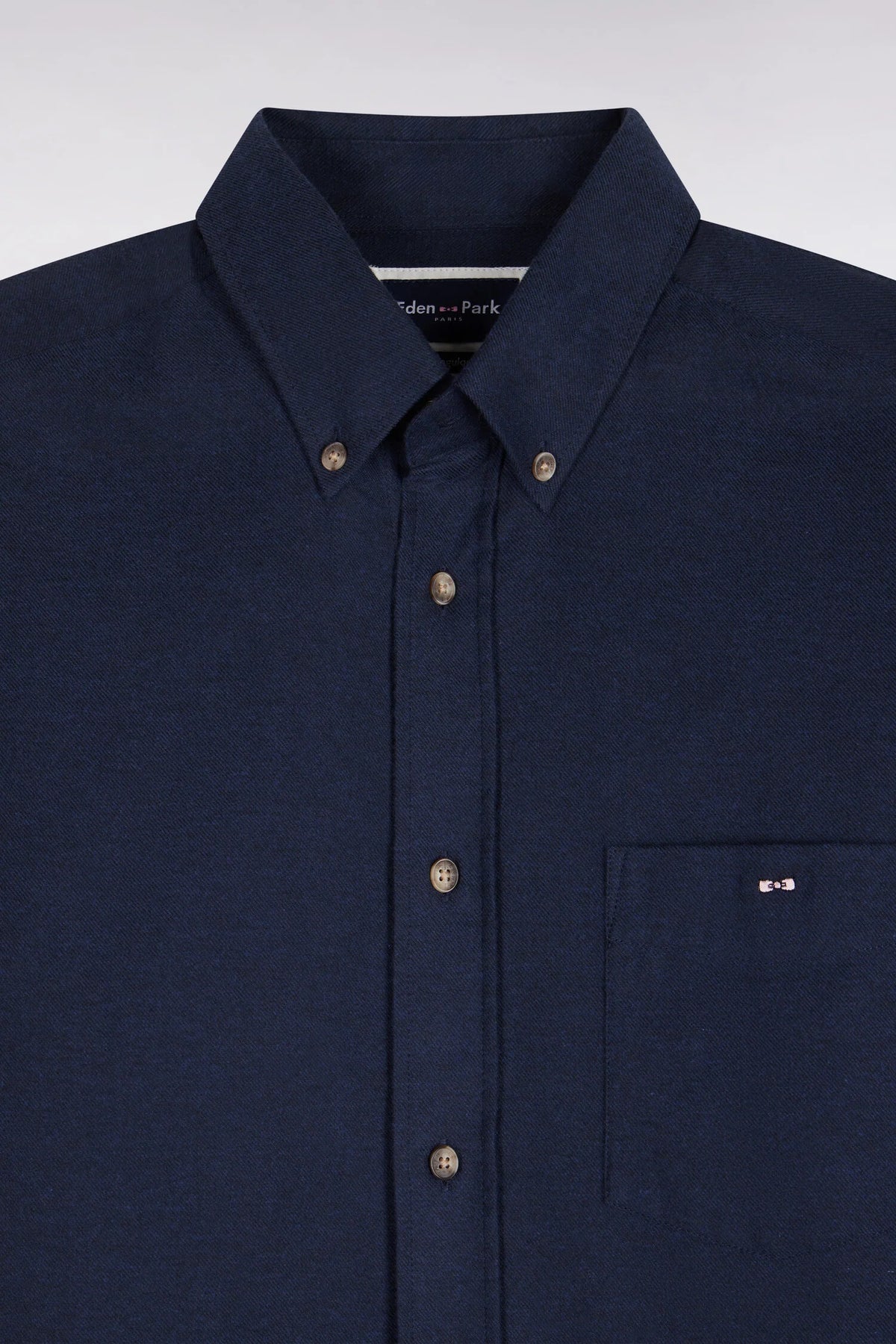 Eden Park - Straight Cut Plain Cotton Shirt, Navy