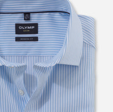Load image into Gallery viewer, OLYMP - Luxor Business Shirt, Modern Fit, Global Kent, Striped Blue
